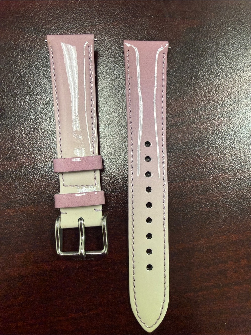 18mm Fossil lilac  Leather Patent Watch Band